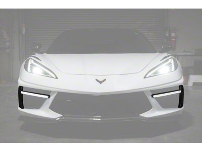 GM Factory Style Sequential LED DRL Light Bar Bezel Insert; Carbon Flash Metallic (20-26 Corvette C8 Stingray)
