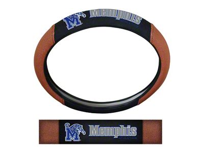Grip Steering Wheel Cover with University of Memphis Logo; Tan and Black (Universal; Some Adaptation May Be Required)