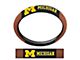 Grip Steering Wheel Cover with University of Michigan Logo; Black (Universal; Some Adaptation May Be Required)