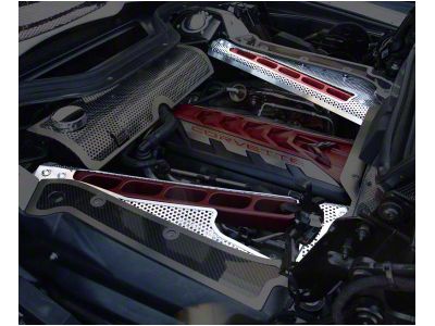 Header Guard and Crossmember Covers; Perforated; Exposed Crossmembers (20-25 Corvette C8 Convertible)