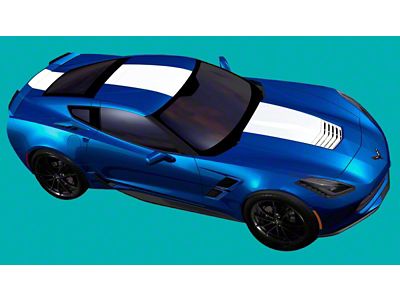 Heritage Stripes; Admiral Blue Metallic (17-19 Corvette C7 Grand Sport Coupe)
