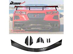 High Wing Rear Spoiler; Carbon Fiber Print (20-26 Corvette C8 Stingray)