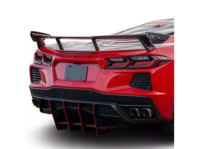 High Wing Rear Spoiler; Carbon Fiber (20-24 Corvette C8)