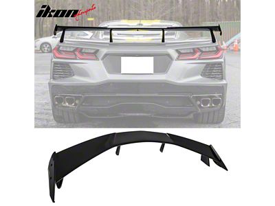 High Wing Rear Spoiler; Gloss Black (20-25 Corvette C8 Stingray)