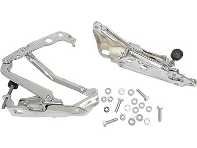 Hood Hinges; Chrome (97-04 Corvette C5)