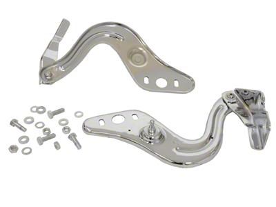 Hood Hinges; Chrome (05-13 Corvette C6)