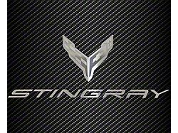 Hood Panel Badge with Flag and Stingray Logo; Stainless Steel (20-25 Corvette C8)