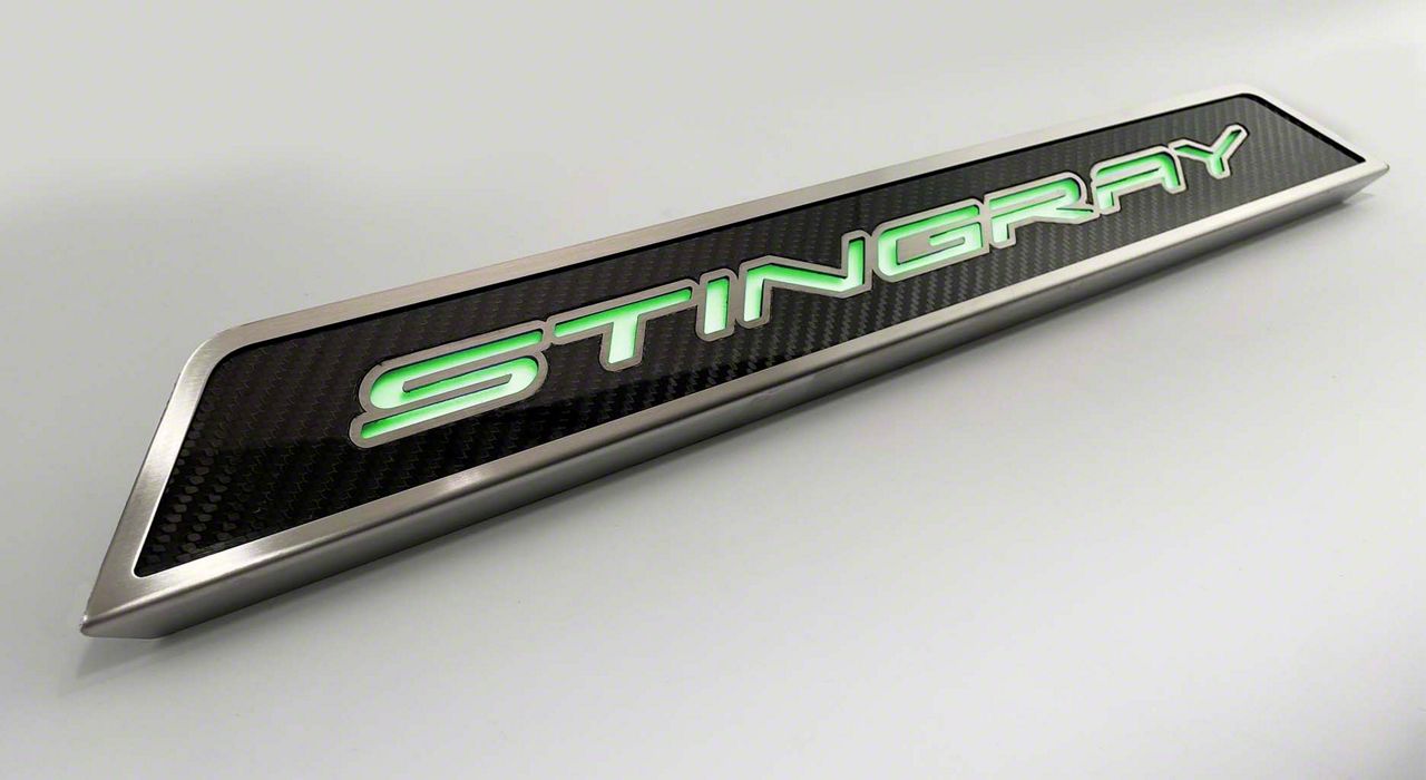 Corvette Illuminated Carbon Fiber Door Sills with Stingray Lettering
