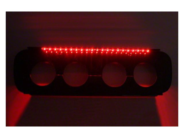 Illuminated Exhaust Filler Panel; Black; Red LED (14-19 Corvette C7 w/o NPP Dual Mode Exhaust, Excluding Z06)