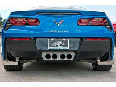Illuminated Exhaust Filler Panel; Perforated Stainless; Red LED (14-19 Corvette C7 w/o NPP Dual Mode Exhaust, Excluding Z06)