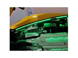 Illuminated Fender Caps; Polished; Green LED (05-13 Corvette C6)