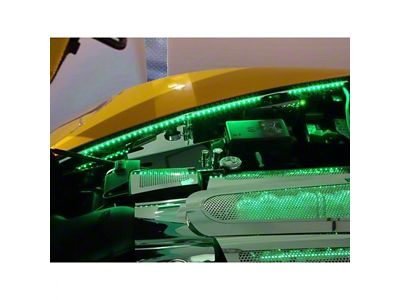 Illuminated Fender Caps; Polished; Green LED (05-13 Corvette C6)