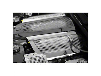 Illuminated Fuel Rail Replacement Covers; Perforated Stainless; White LED (06-12 Corvette C6 Z06)