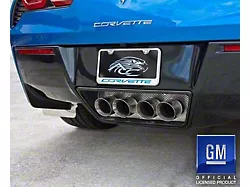 Illuminated License Plate Frame with Corvette Lettering; Blue Inlay (Universal; Some Adaptation May Be Required)