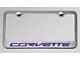 Illuminated License Plate Frame with Corvette Lettering; Blue Inlay (Universal; Some Adaptation May Be Required)