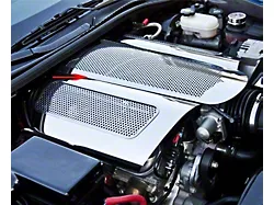 Illuminated Low Profile Plenum Cover; Perforated Stainless; Red LED (06-13 Corvette C6 Z06)