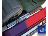 Inner Door Sill Plates with Corvette Lettering; Solid Bright Red (05-13 Corvette C6)