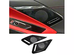 Interior Door Speaker Covers; Black Carbon Fiber (20-24 Corvette C8)