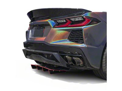 Jesky VR5 Rear Diffuser; Matte Black Vinyl (20-25 Corvette C8, Excluding Z06)