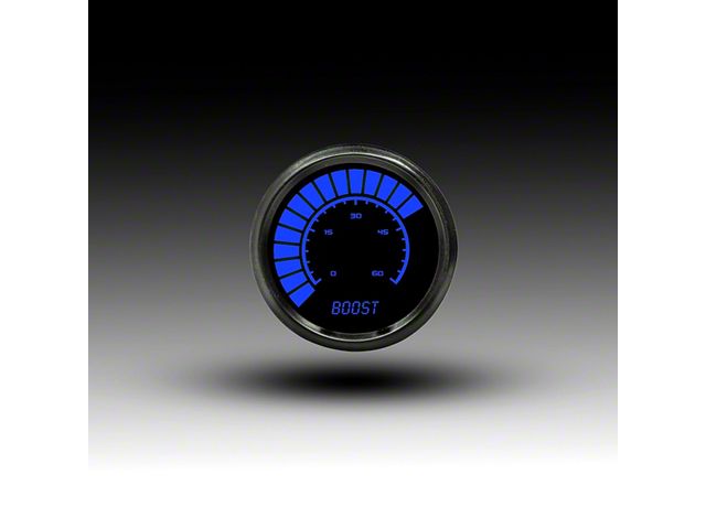 Corvette LED Analog Bargraph Boost Gauge with Black Bezel; 2-1/16-Inch ...