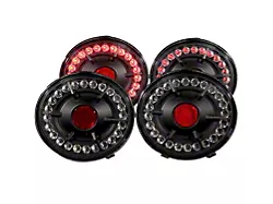 LED Tail Lights; Black Housing; Clear Lens (05-13 Corvette C6)