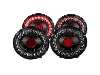 LED Tail Lights; Black Housing; Clear Lens (05-13 Corvette C6)