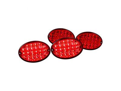 LED Tail Lights; Chrome Housing; Red Lens (97-04 Corvette C5)