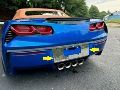 License Plate Bezel; Stainless Steel (14-19 Corvette C7)