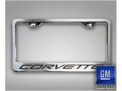 License Plate Frame with Corvette Inlay; Red Carbon Fiber (97-04 Corvette C5)