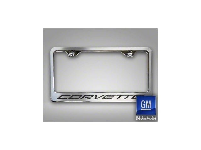 License Plate Frame with Corvette Inlay; Bright Red Solid (97-04 Corvette C5)