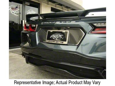 License Plate Frame with Corvette Logo; White Carbon Fiber Inlay (20-25 Corvette C8)