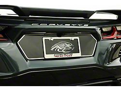 License Plate Frame with Corvette Racing Logo; Stainless Steel (20-24 Corvette C8)