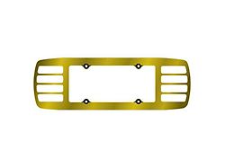 Louvered License Plate and Reverse Light Cover; Gold (97-04 Corvette C5)