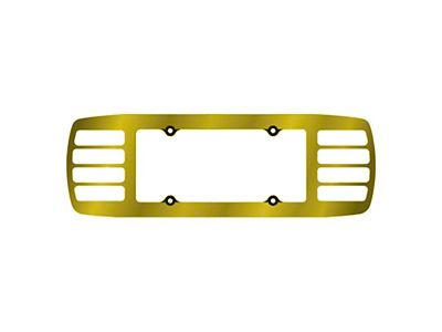 Louvered License Plate and Reverse Light Cover; Gold (97-04 Corvette C5)