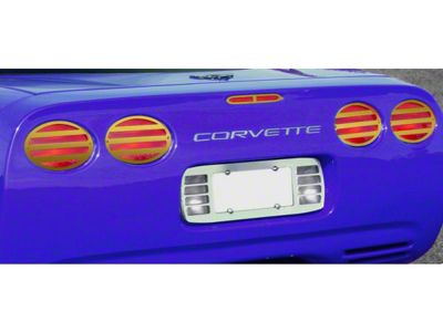 Louvered License Plate and Tail Light Covers; Gold (97-04 Corvette C5)