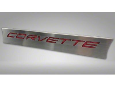 Lower Rear Window Accent with Corvette Lettering; Red Carbon Fiber Inlay (20-25 Corvette C8 Coupe)