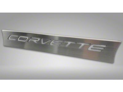 Lower Rear Window Accent with Corvette Lettering; White Carbon Fiber Inlay (20-25 Corvette C8 Coupe)