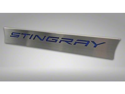 Lower Rear Window Accent with Stingray Lettering; Blue Carbon Fiber Inlay (20-25 Corvette C8 Coupe)