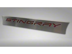 Lower Rear Window Accent with Stingray Lettering; Red Carbon Fiber Inlay (20-26 Corvette C8 Coupe)