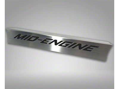 Lower Rear Window Frame with Mid Engine Logo Inlay; Stainless Steel; Black Carbon Fiber (20-25 Corvette C8 Coupe)
