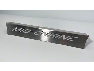 Lower Rear Window Frame with Mid Engine Logo Inlay; Stainless Steel; White Carbon Fiber (20-25 Corvette C8 Coupe)