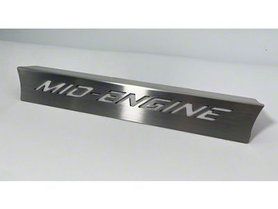 Lower Rear Window Frame with Mid Engine Logo Inlay; Stainless Steel; White Carbon Fiber (20-24 Corvette C8 Coupe)