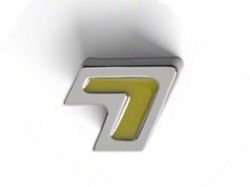 7 Emblem; Chrome/Yellow (06-13 Corvette C6)