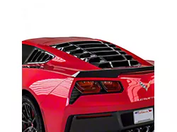 LV Style Rear and Quarter Window Louvers; Matte Black (14-19 Corvette C7 Coupe)