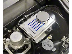 Master Cylinder Cover with Corvette Top Plate; White Carbon Fiber; Polished (14-19 Corvette C7 w/ Manual Transmission)