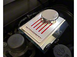 Master Cylinder Cover with Stingray Top Plate; Black Carbon Fiber; Polished (14-19 Corvette C7 w/ Automatic Transmission)