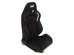 Microfiber Suede Racing Bucket Seats with Seat Sliders; Black (Universal; Some Adaptation May Be Required)