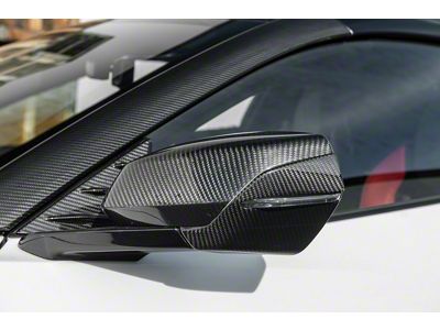 Mirror Covers; Carbon Fiber (20-25 Corvette C8)