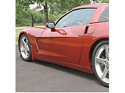 Molded Splash Guards; Rear; Hydro Dipped Carbon Fiber (05-13 Corvette C6)