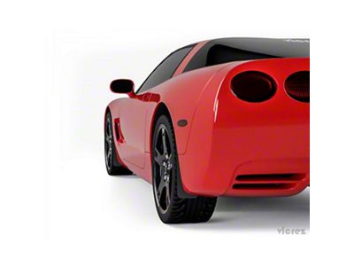 Mud Flaps; Front and Rear; Carbon Flash Metallic Vinyl (97-04 Corvette C5)